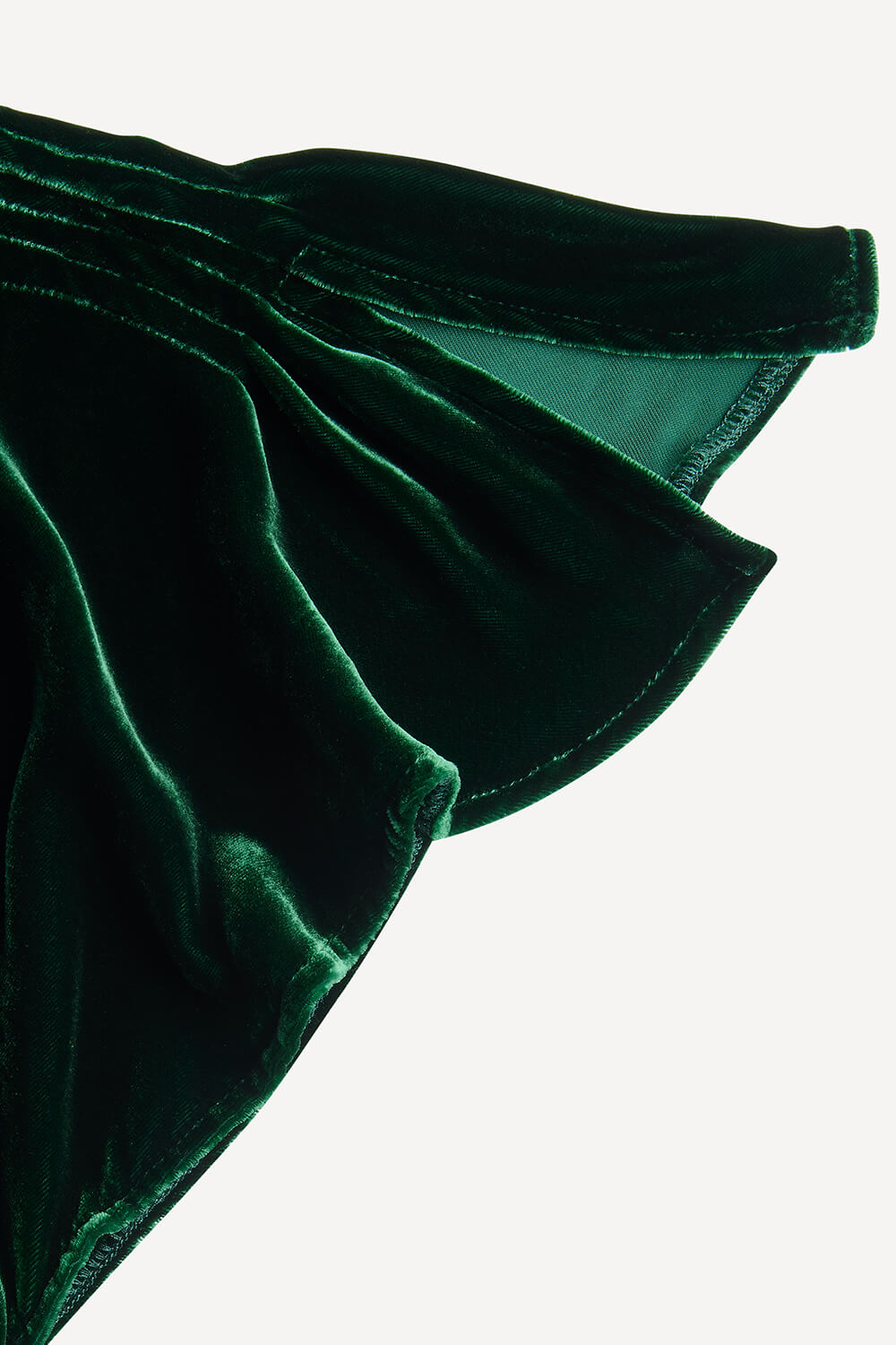 Agatha maxi dress in green silk velvet