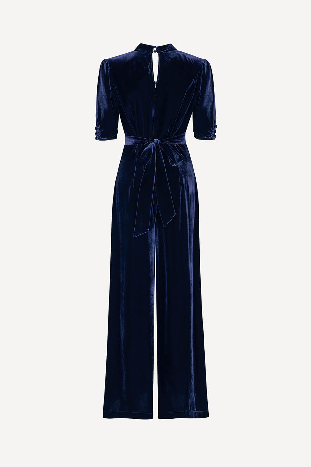 Jumpsuit in navy silk velvet