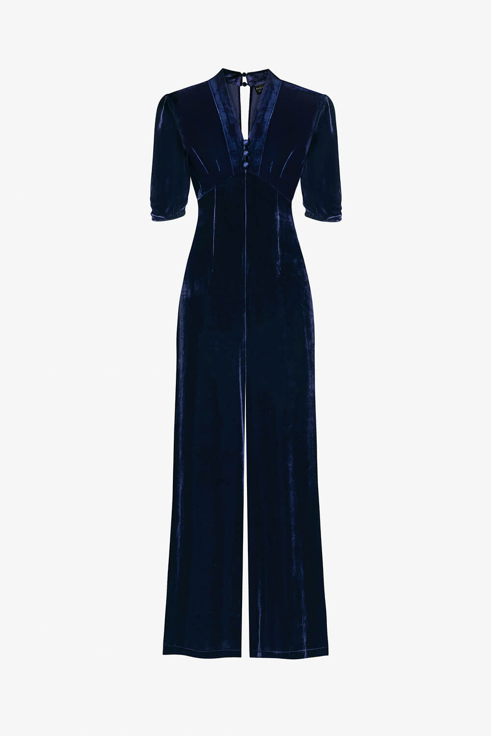 Jumpsuit in navy silk velvet