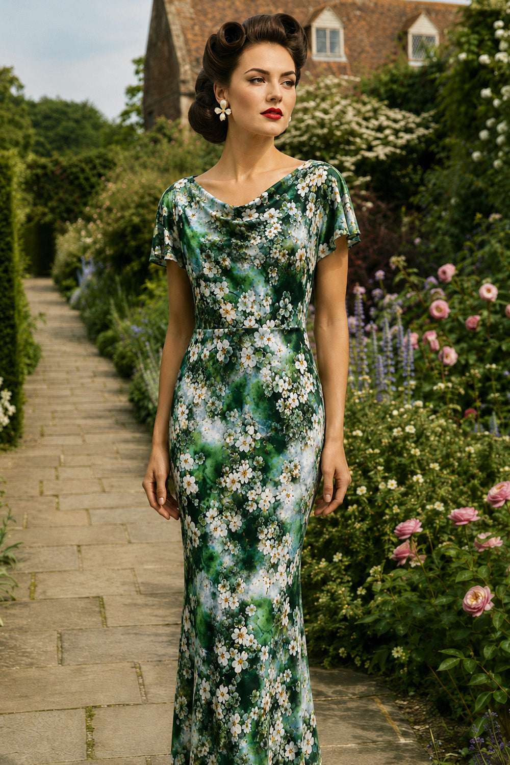 Siren maxi dress in Watercolour Floral