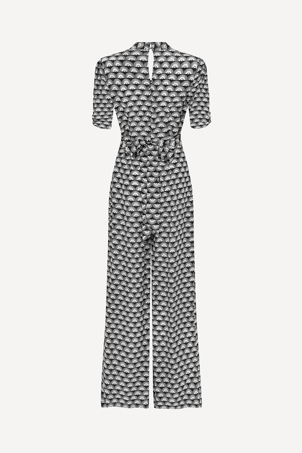 Mabel jumpsuit in black fan print