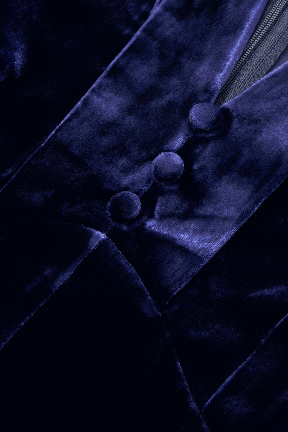 Jumpsuit in navy silk velvet