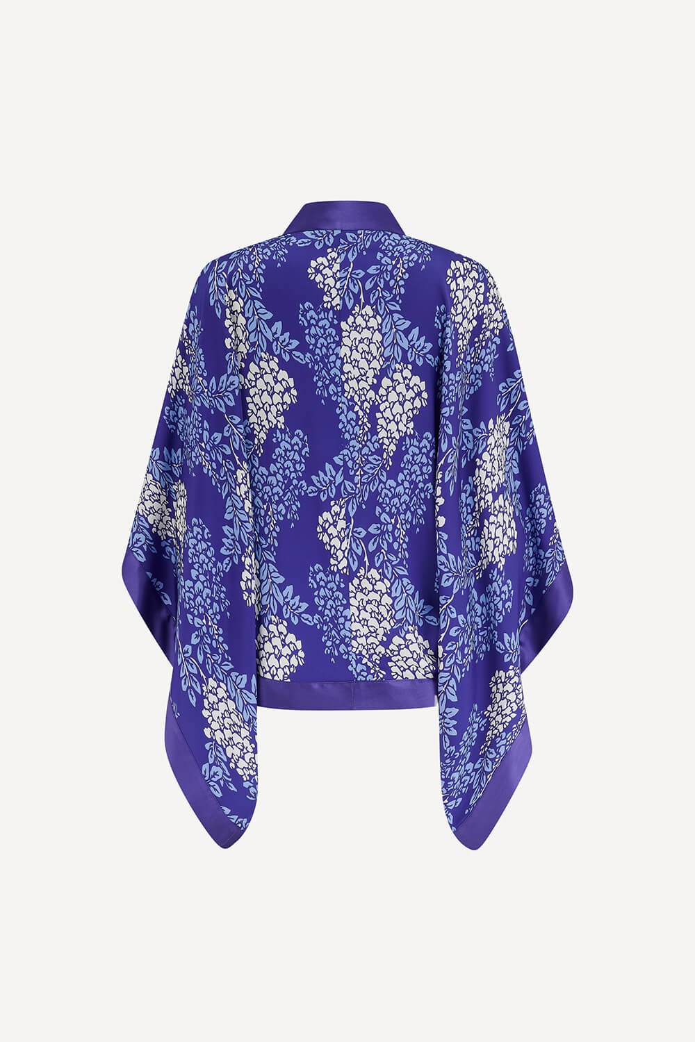 Kimono shrug in purple Wisteria print