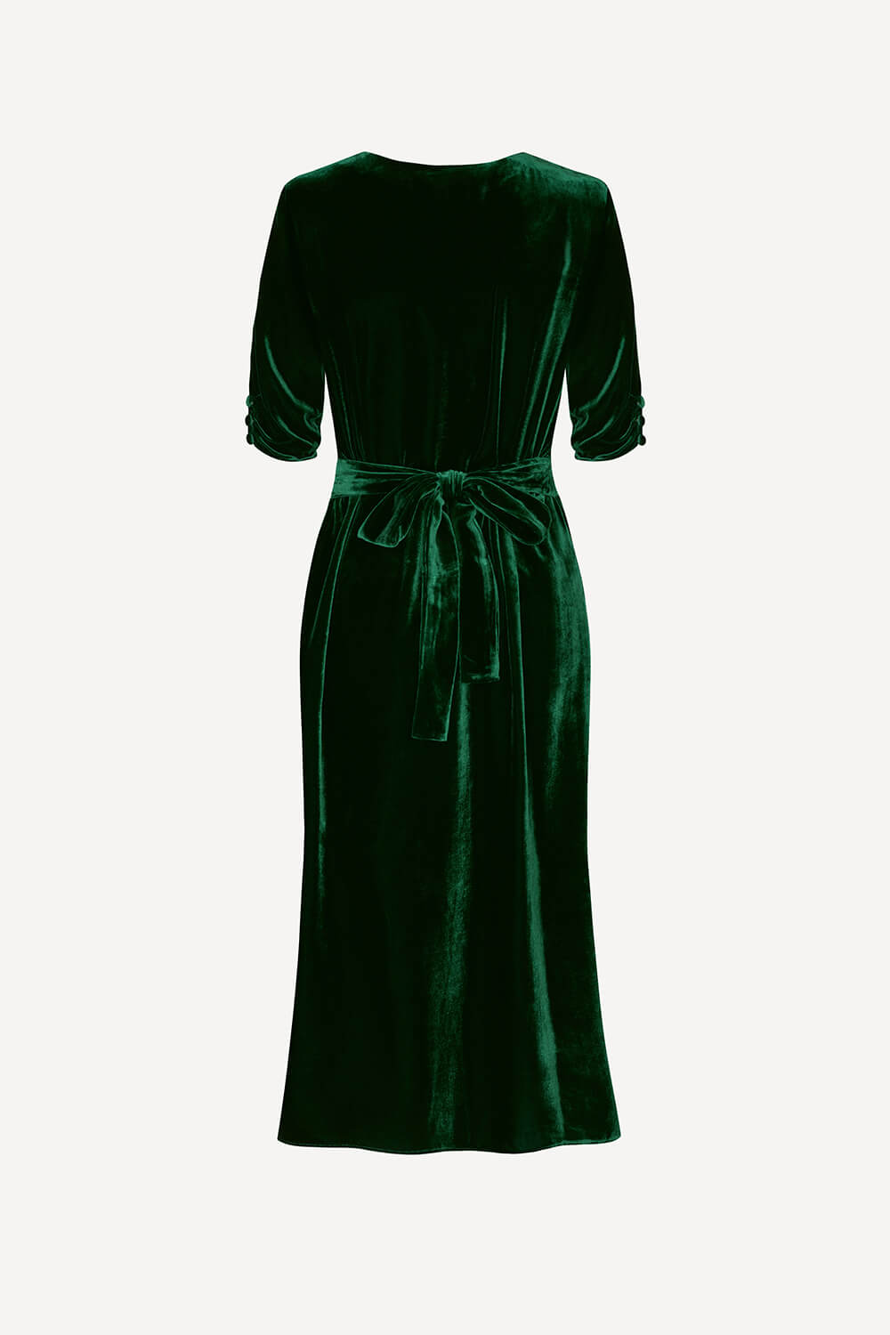 Gina petite fit midi dress in green velvet