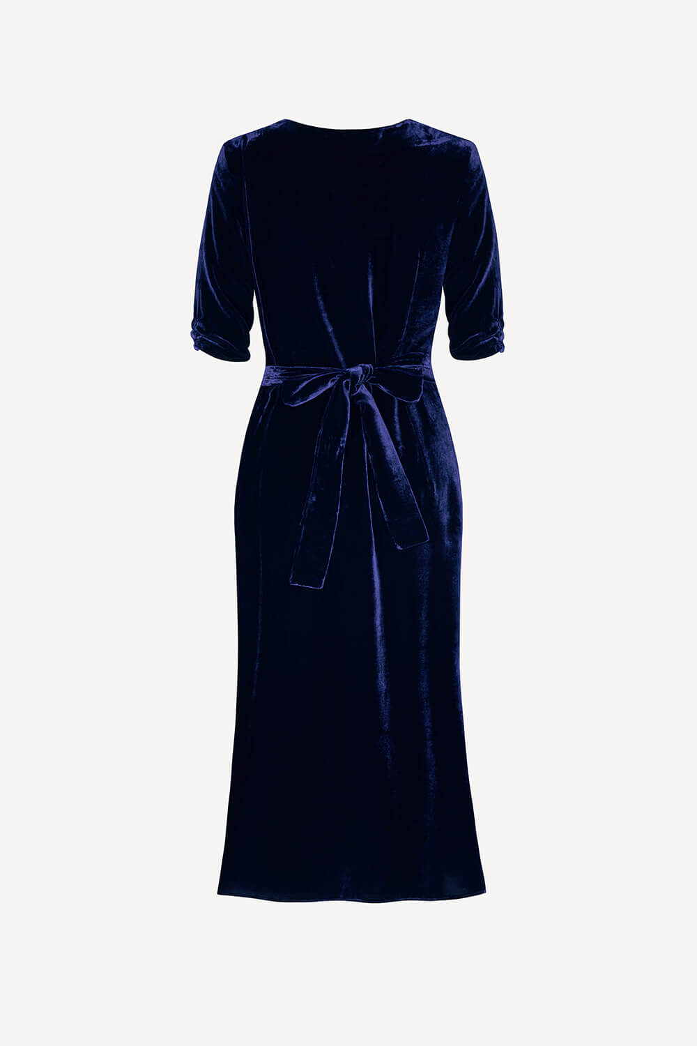 Gina petite midi dress in midnight silk velvet