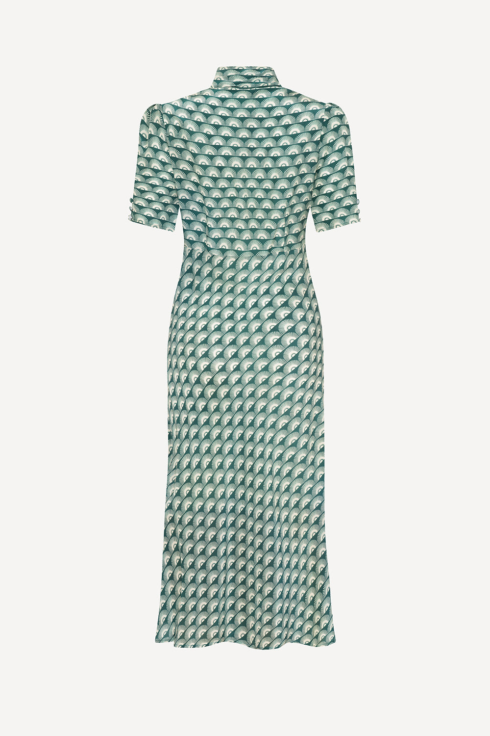 Mabel dress in green fan print
