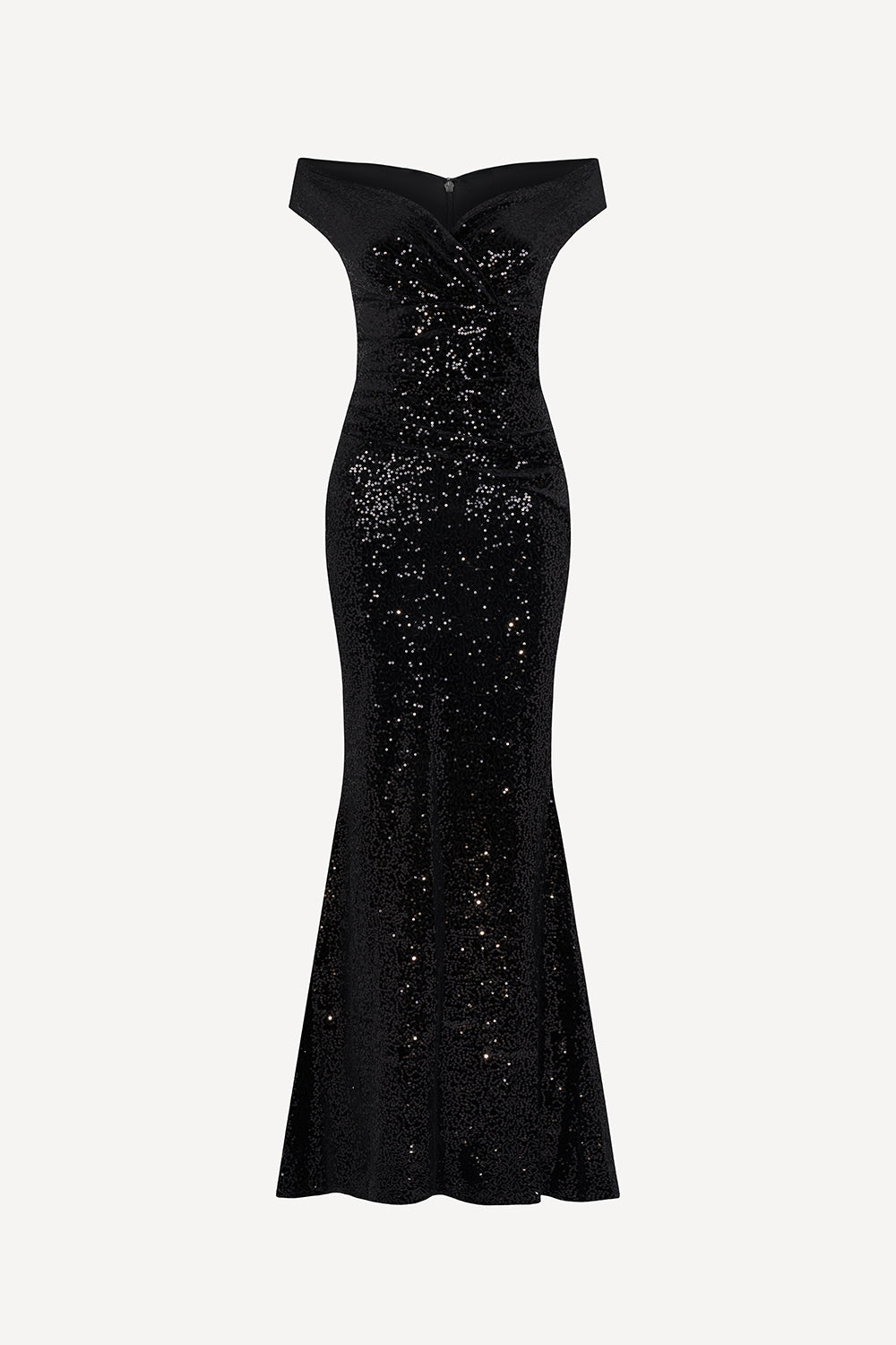 Femme totale sequin gown in jet black