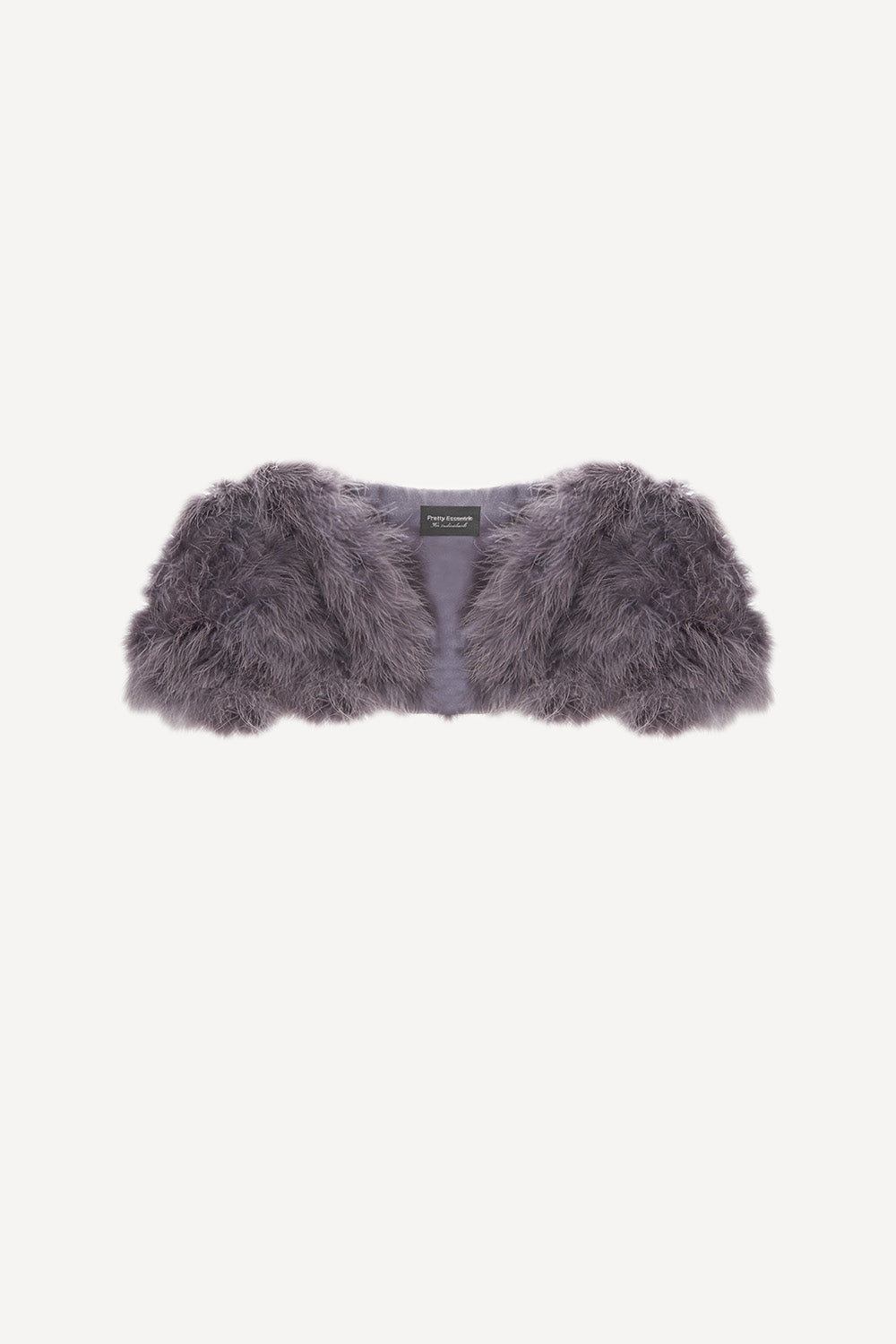 Feather bolero in silver grey