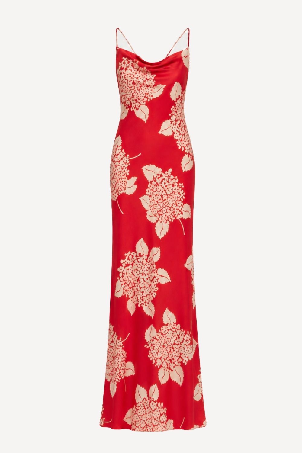 Siren maxi dress in red Hydrangea