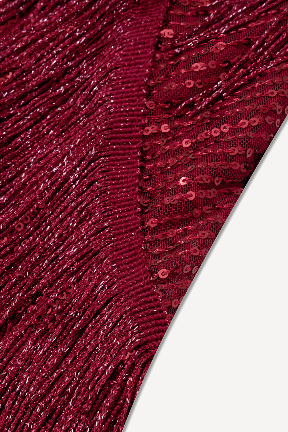 Hundred Watt tassel dress in deep red