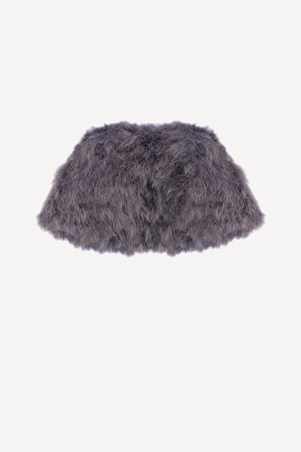 Feather stole in silver grey