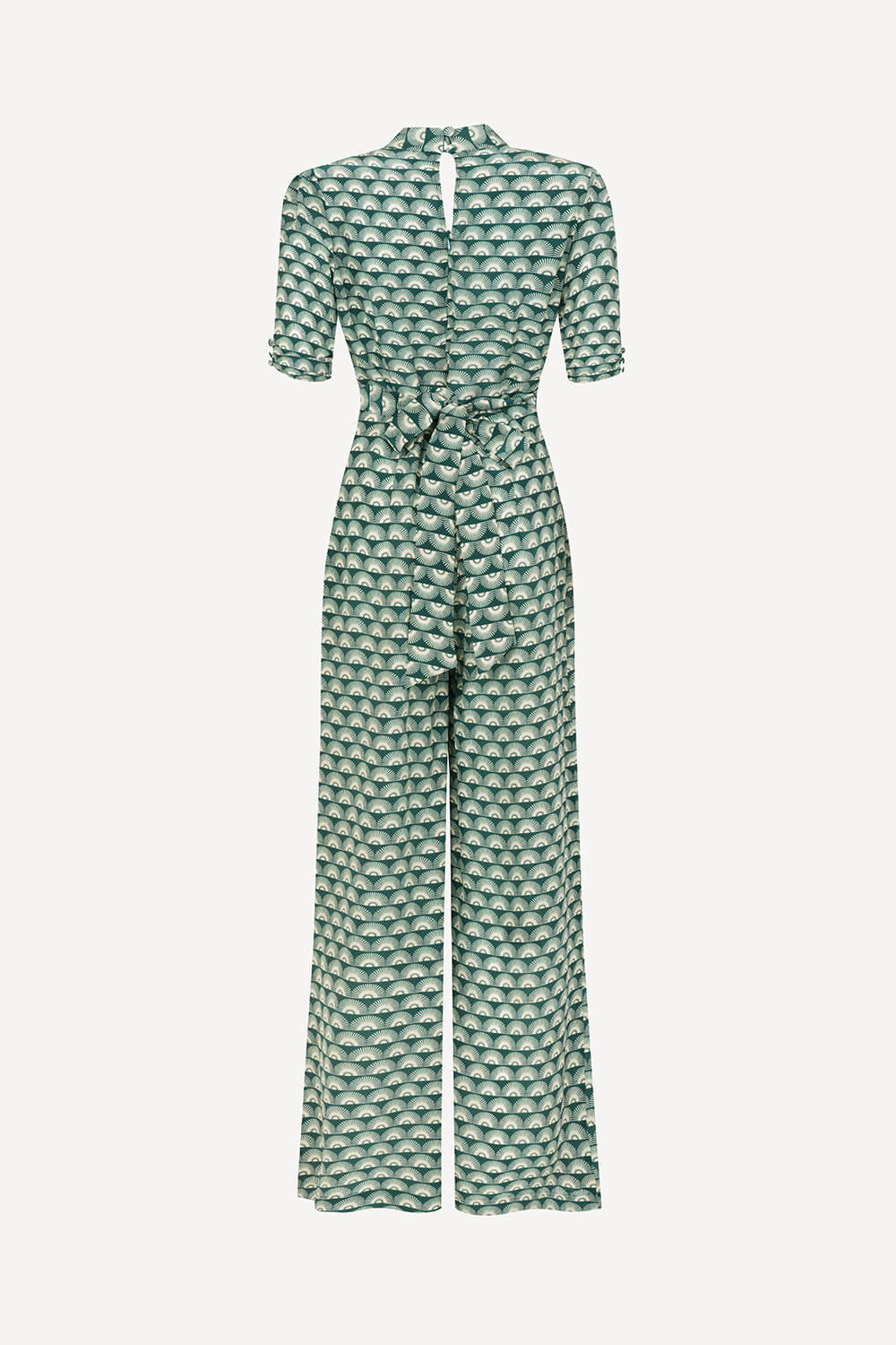 Mabel jumpsuit in green fan print