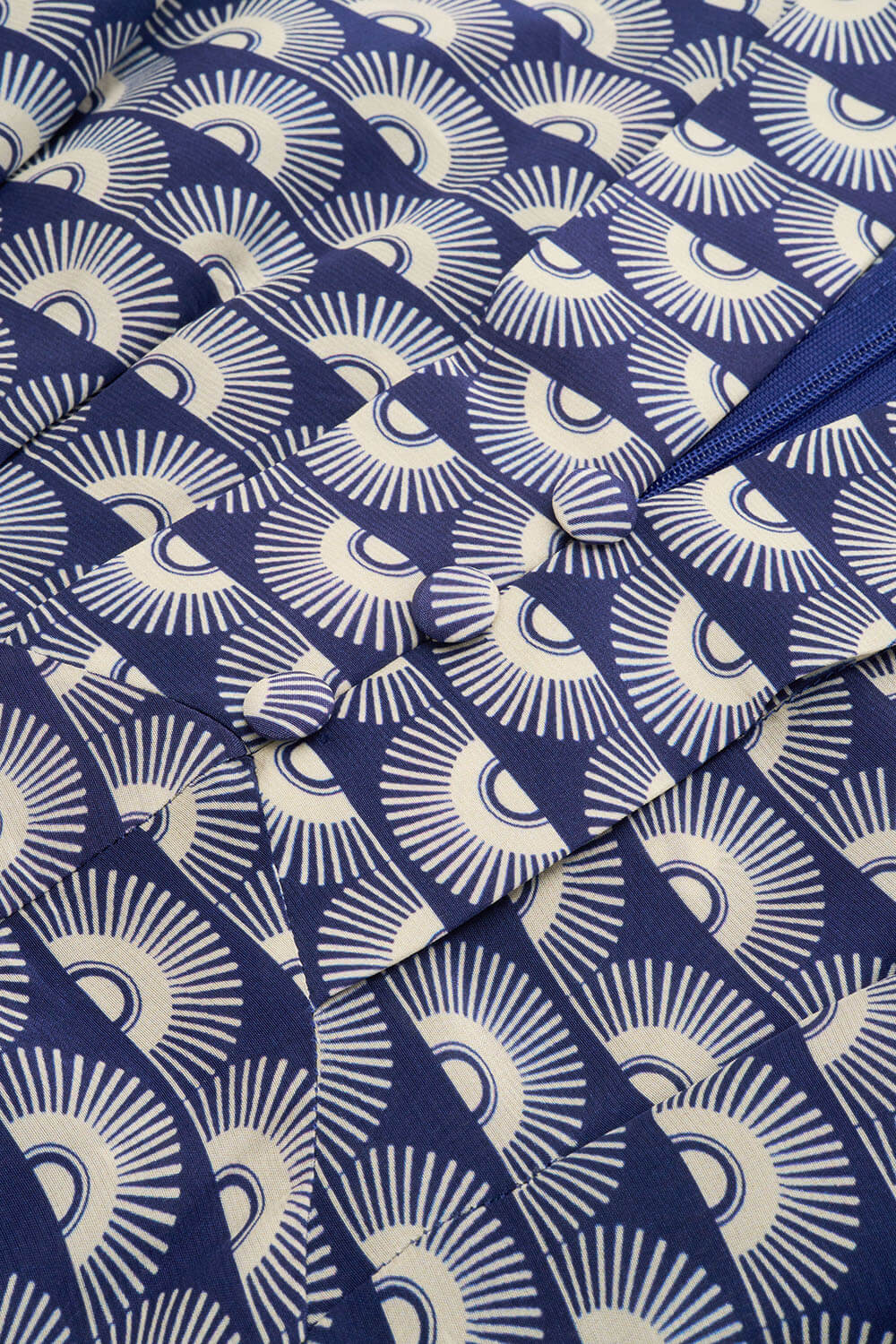 Mabel jumpsuit in navy fan print
