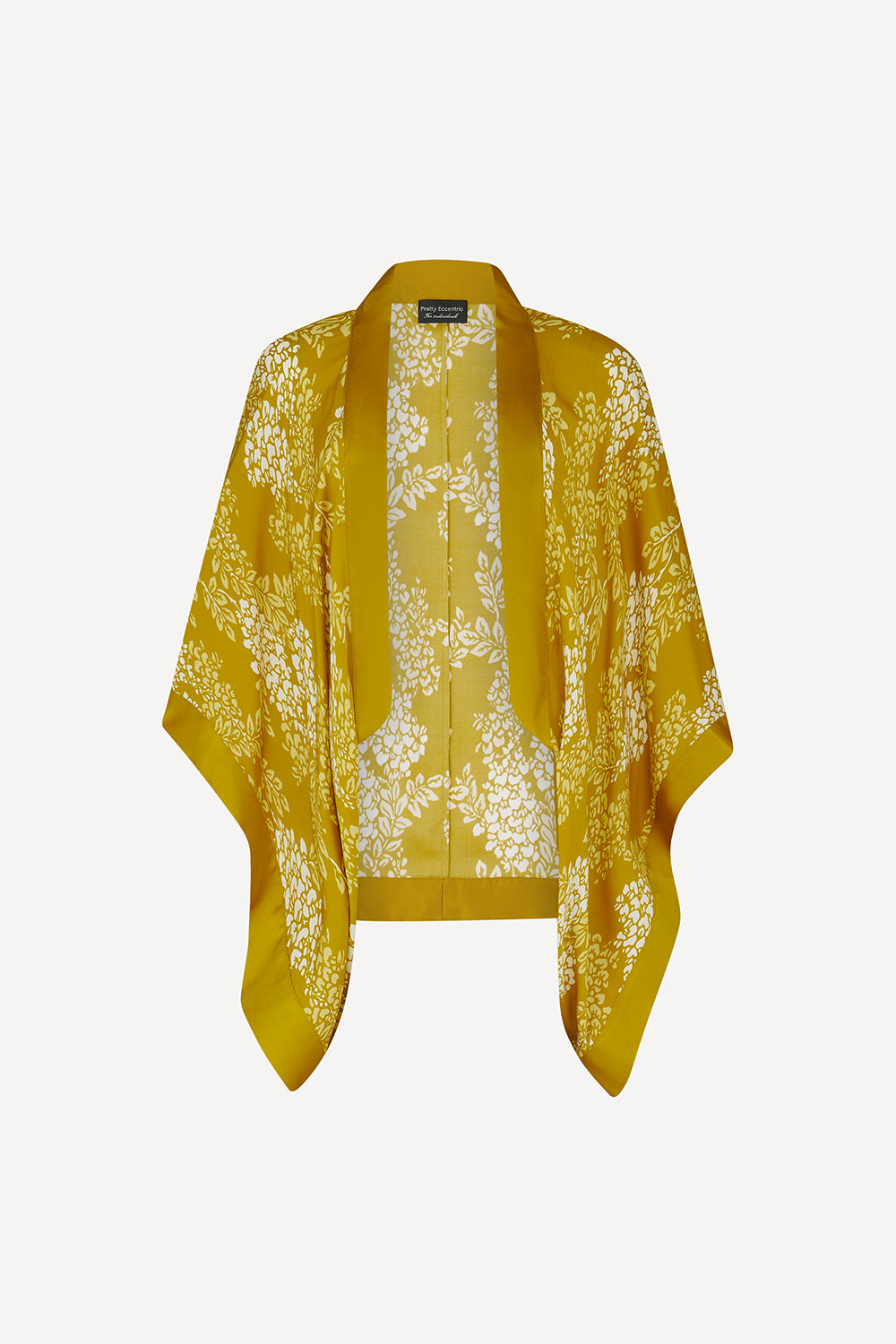 Gold Wisteria floral kimono