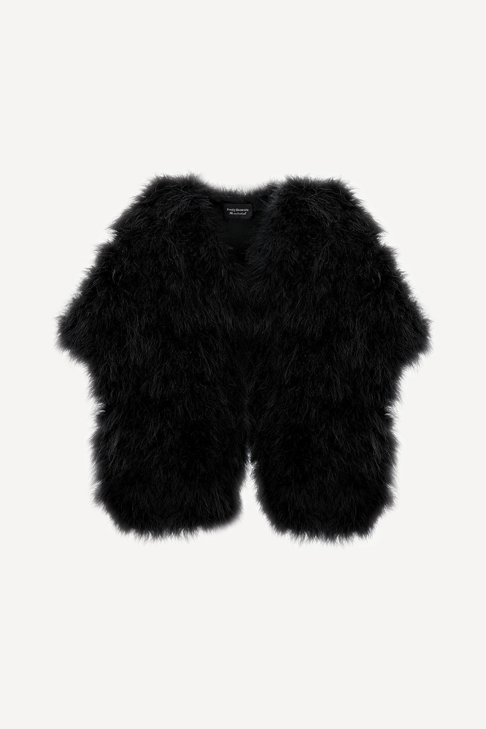 Feather stole in black