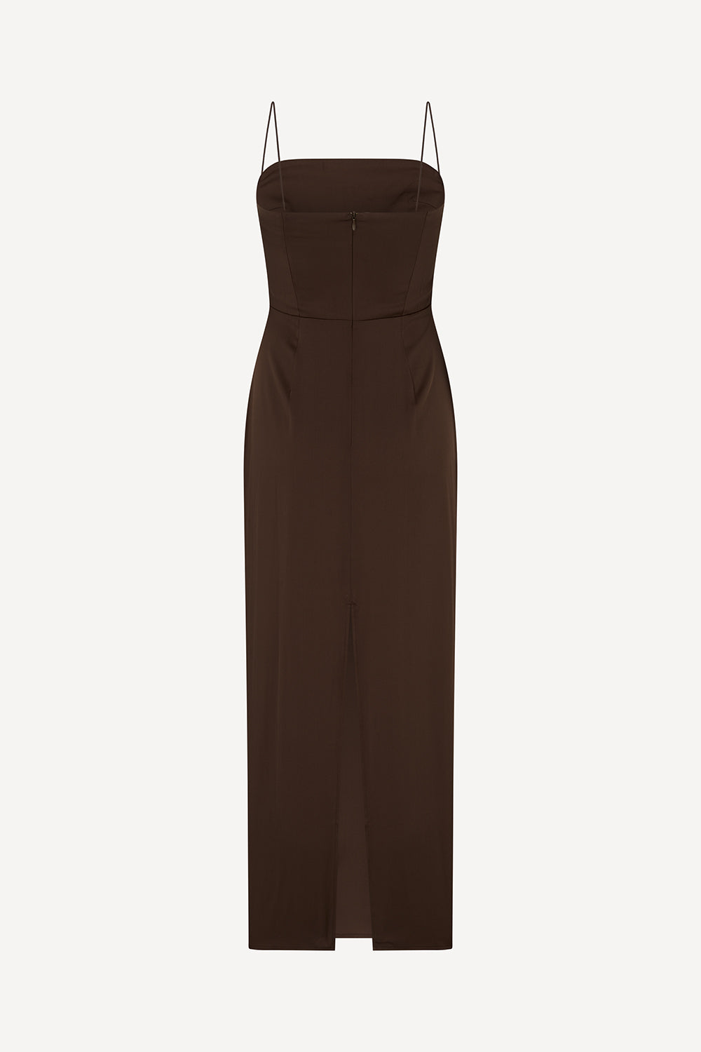 Chocolate silk blend Maxi slip slip dress