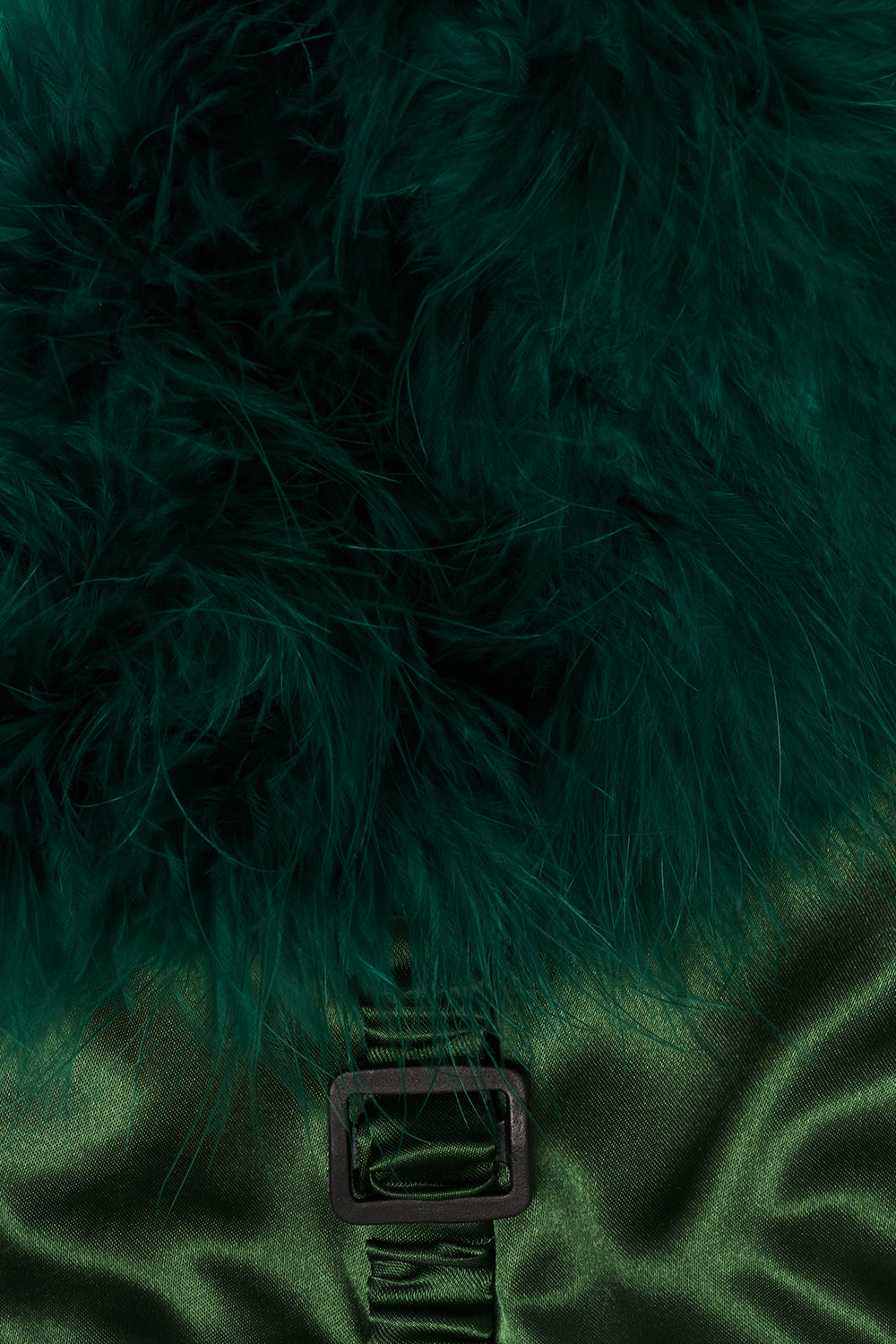 Feather bolero jacket in green