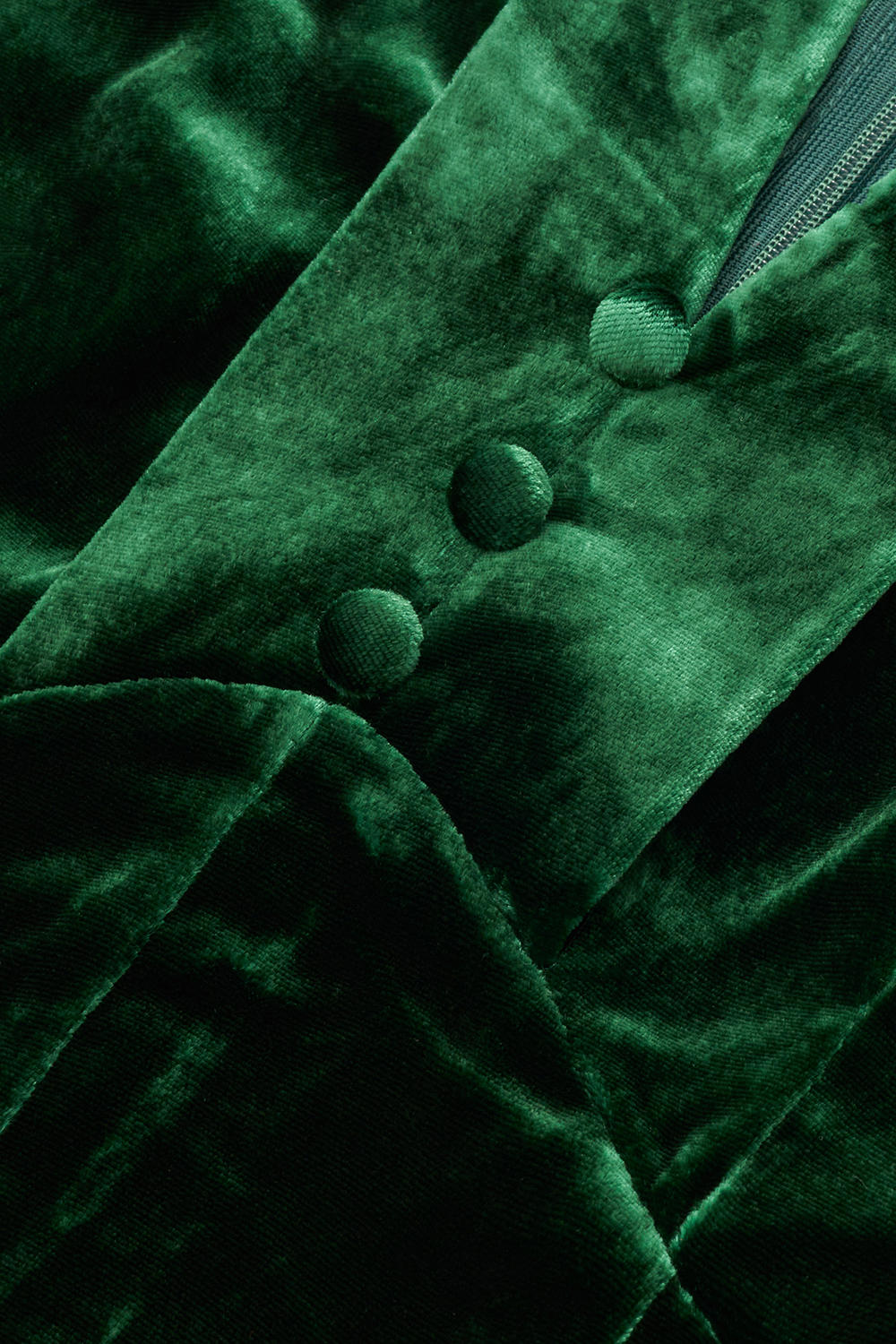Mabel jumpsuit in green silk velvet