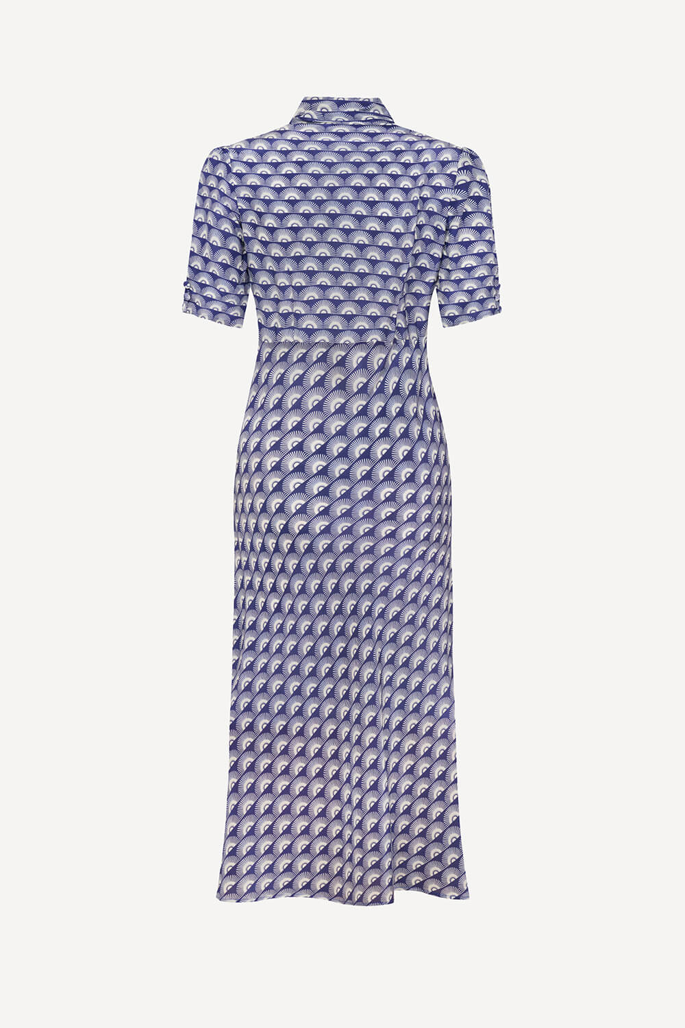 Mabel dress in navy fan print