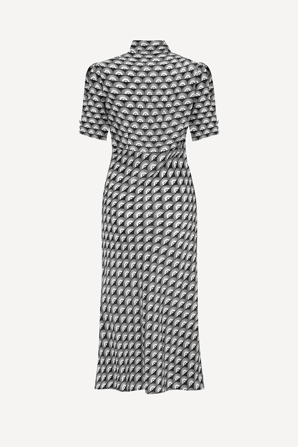 Mabel dress in black fan print