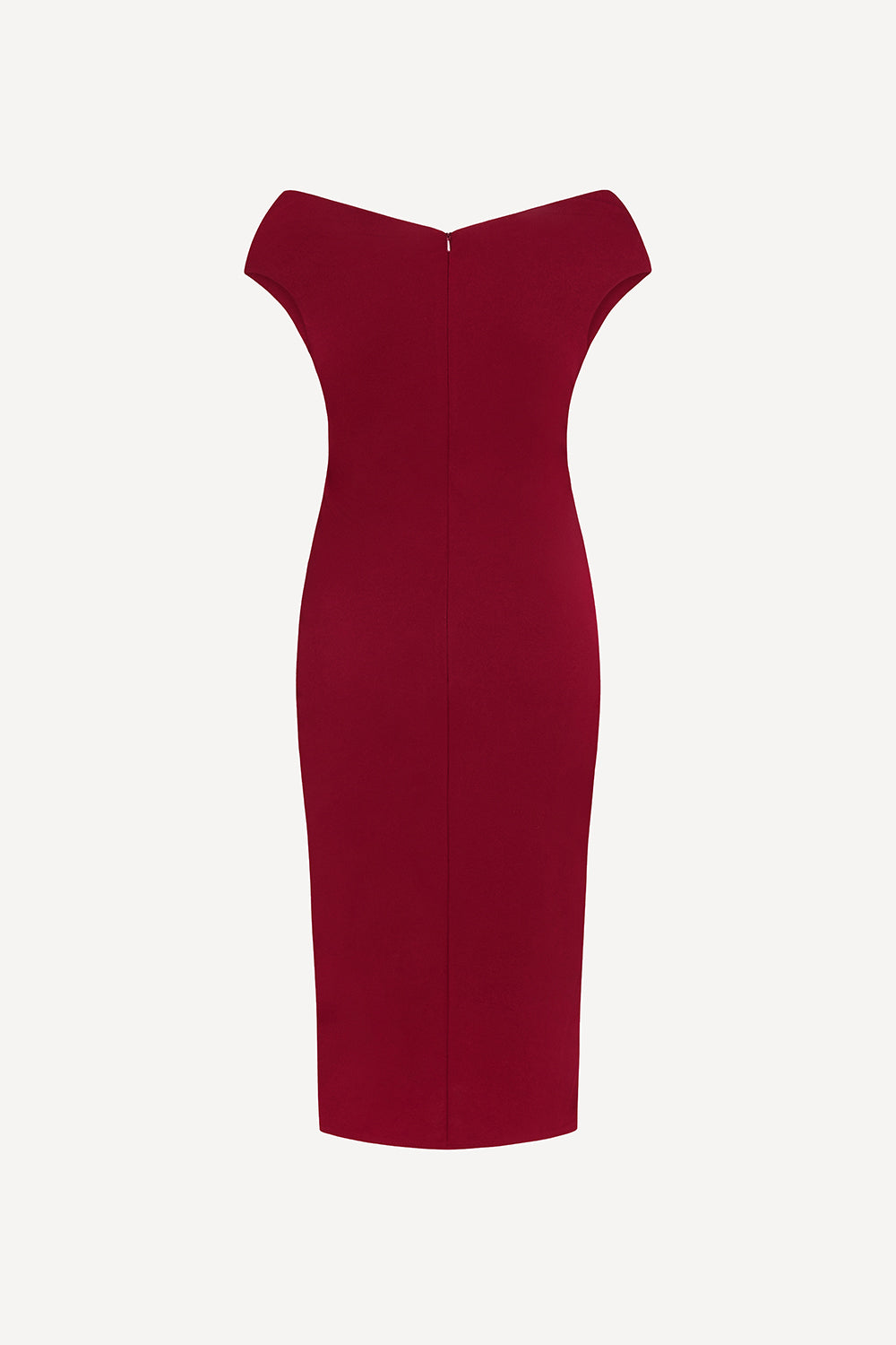 Magic wiggle dress in ruby red
