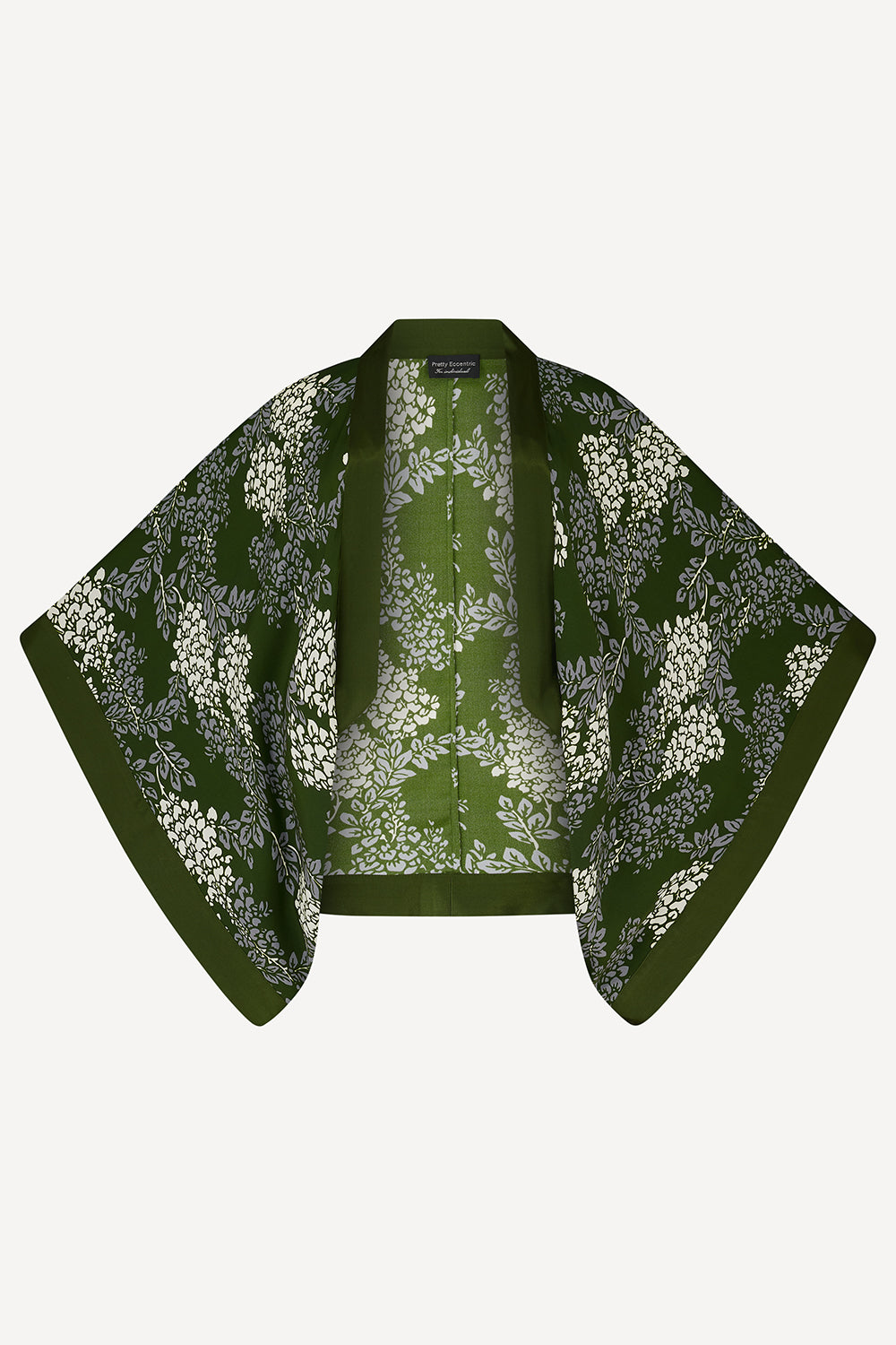 Khaki Wisteria Floral Kimono