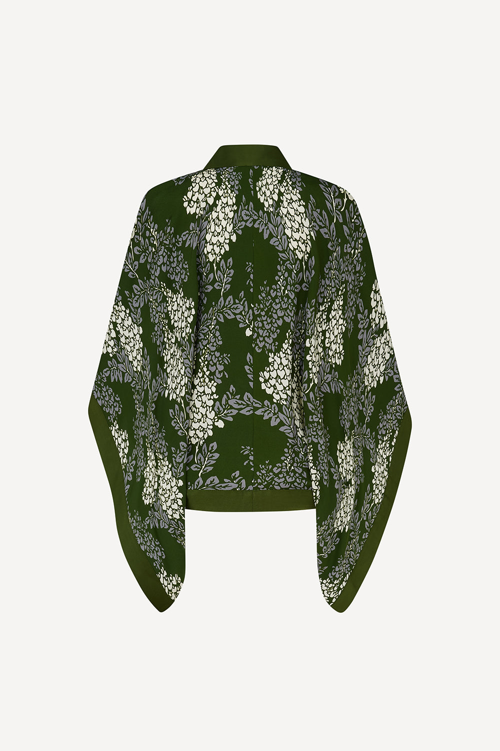 Khaki Wisteria Floral Kimono