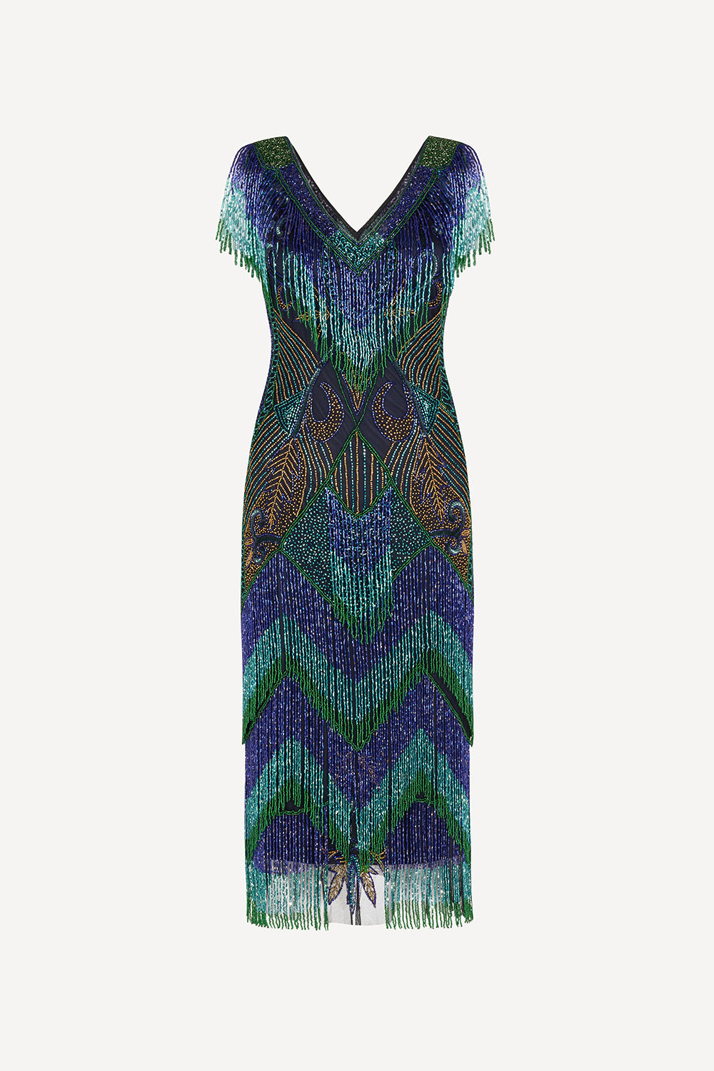Peacock flapper dress