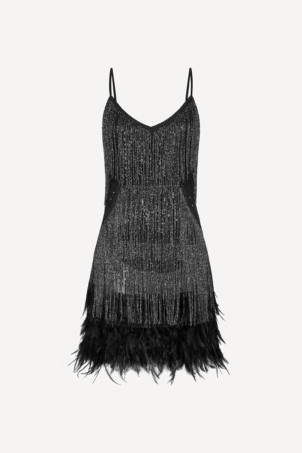 Hundred Watt tassel dress in black