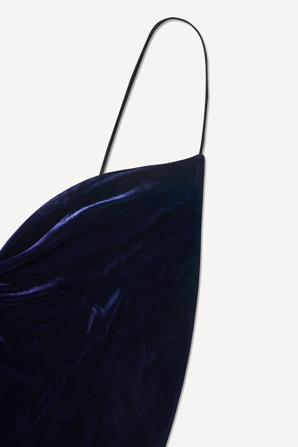 Siren maxi dress in midnight blue silk velvet