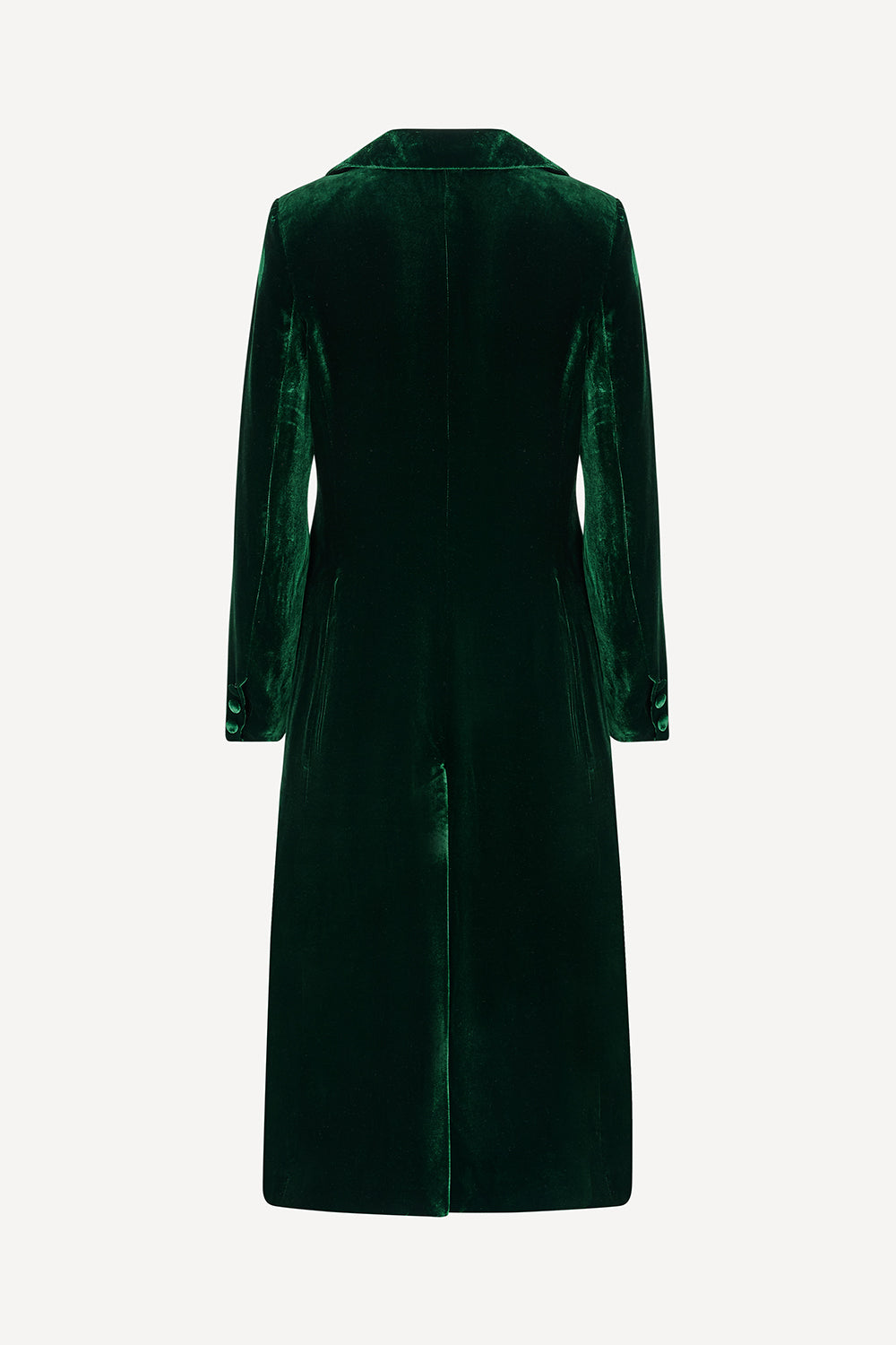 Opera coat in green silk velvet