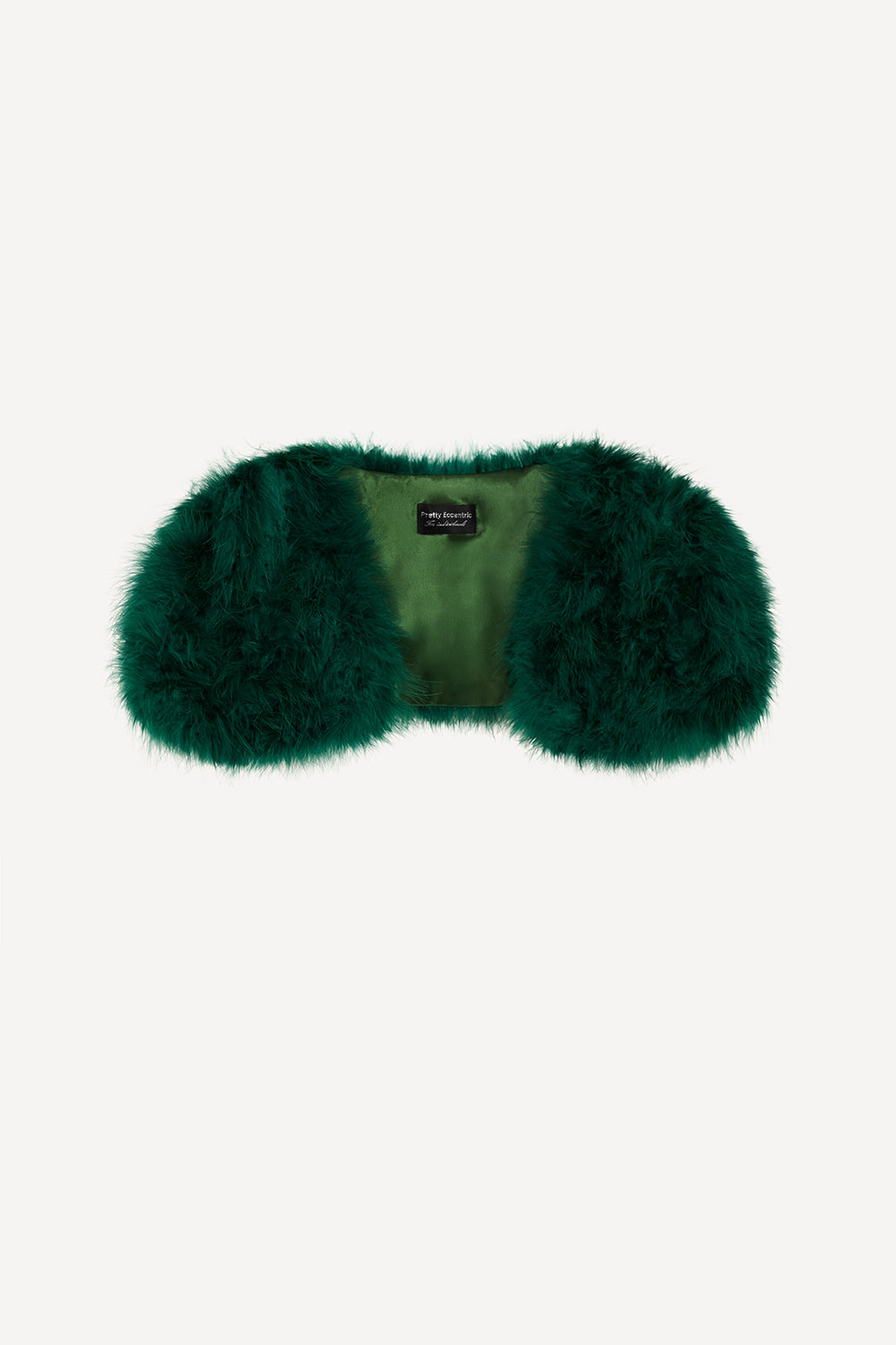 Feather bolero jacket in green