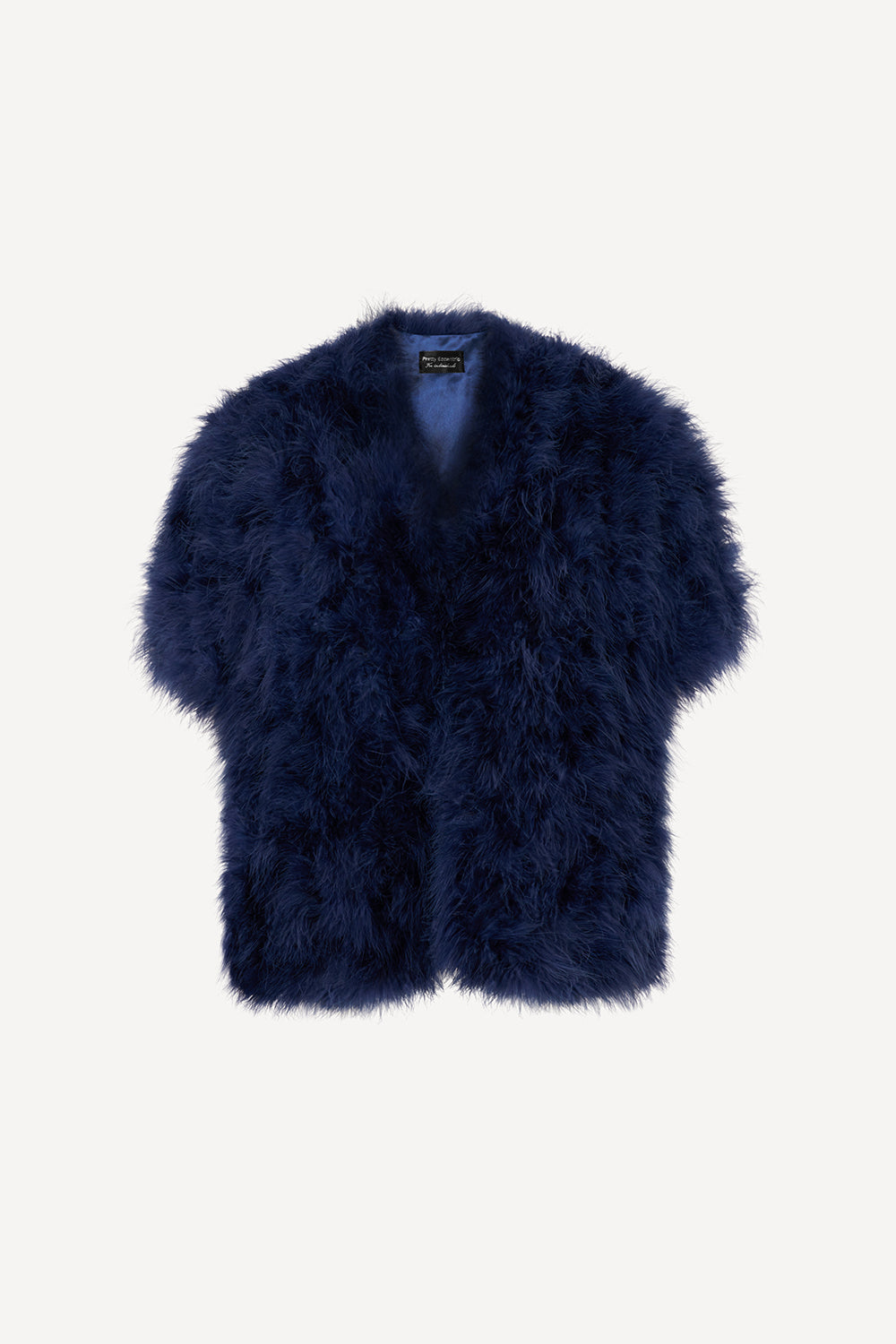 Feather stole in midnight blue