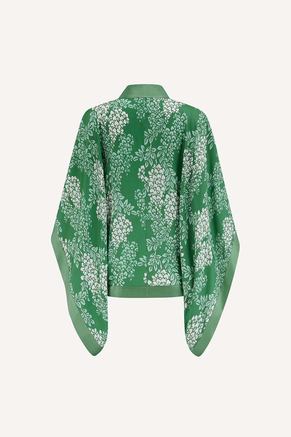 Kimono shrug in green Wisteria print