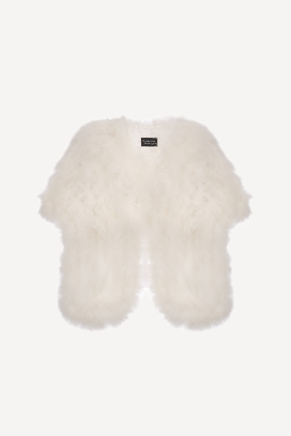 Feather stole in virgin white